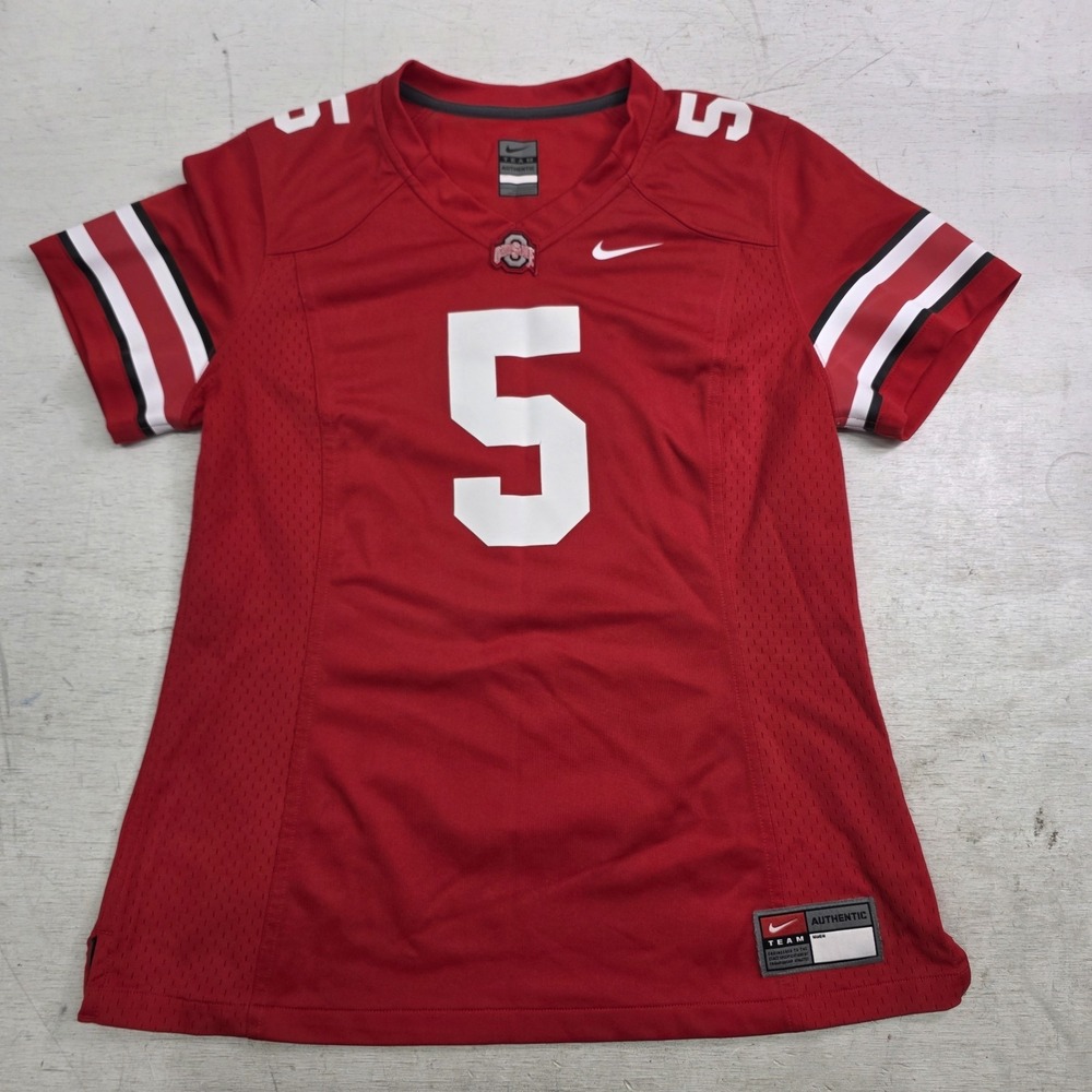 Ohio State Buckeyes #5 Nike Team Authentic Football Jersey Women's Sz L Red EUC